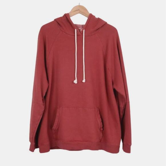 Goodthreads Other - Goodthreads Men's XXL Pullover Fleece Hoodie Tunnel Pockets Red Orange
